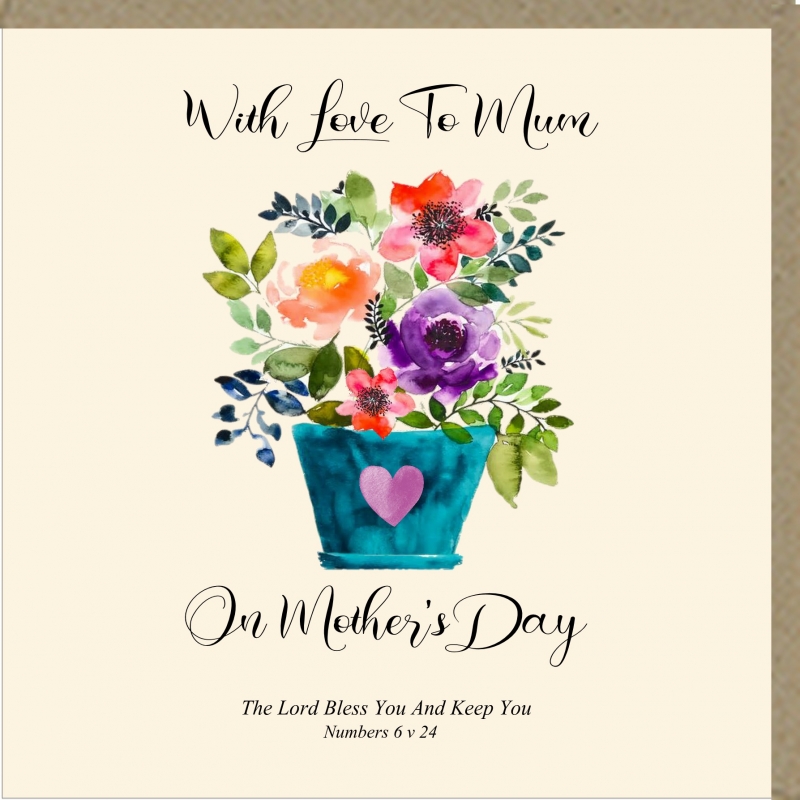 With Love on Mother’s Day Greetings Card – Potters House Limited