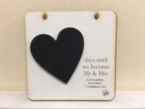 Countdown Heart Plaque Wedding