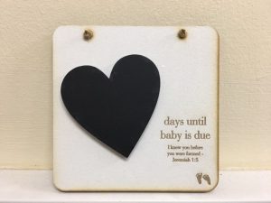 Countdown Heart Plaque Baby