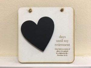 Countdown Heart Plaque Retirement
