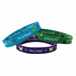 Easter Elastic Bracelets (3 Assorted, pack of 48)