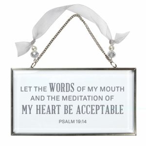 Glass Wall Art - 6.5" X 3.5" Let the Words