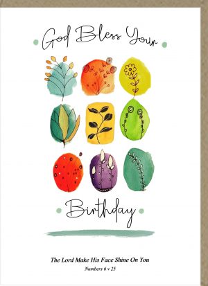God Bless Your Birthday Greetings Card