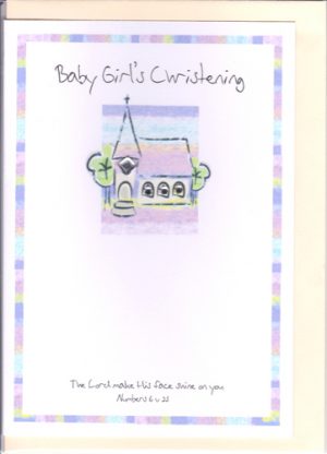 Potty Mouse Baby Girl's Christening Greetings Card