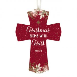 Begins With Christ Wooden Hanging Cross