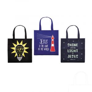 Glow-in-the-Dark Tote Bag Assortment (3 Asst, Pack 12)