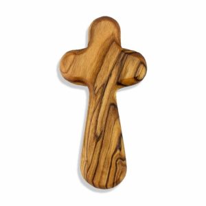 Olivewood Holding Cross (9.5cm X 5cm)