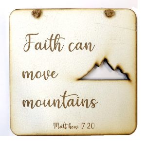 Mountain Cut-Out Square Plaque