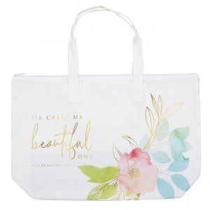He Calls Me Beautiful One Zipper Tote