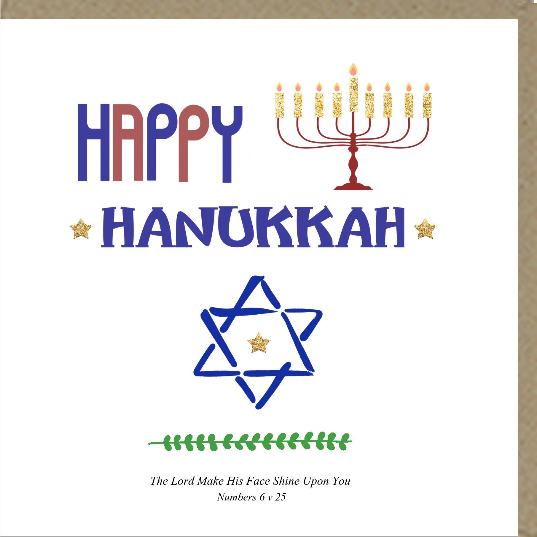 Happy Hanukkah Greetings Card Potters House Limited