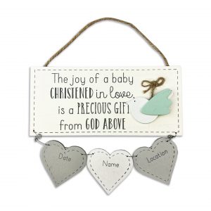Joy of a Baby Christened in Love Plaque