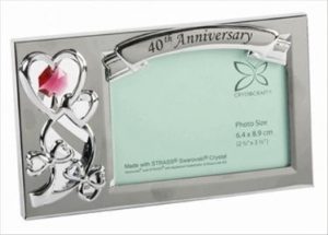 40th Anniversary Swarovski Crystals Photo Frame