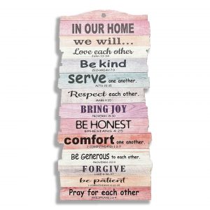 Stacked Plaque - Small - In our home we will…
