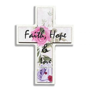 Cross Plaque - Faith Hope and Love