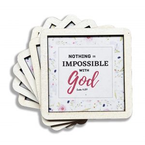 Set of 6 Coasters - Nothing is impossible with God