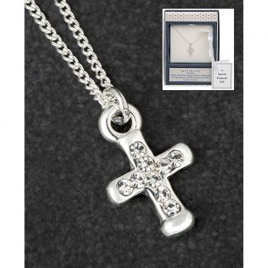 Equilibrium Silver Plated Cross Chain Necklace