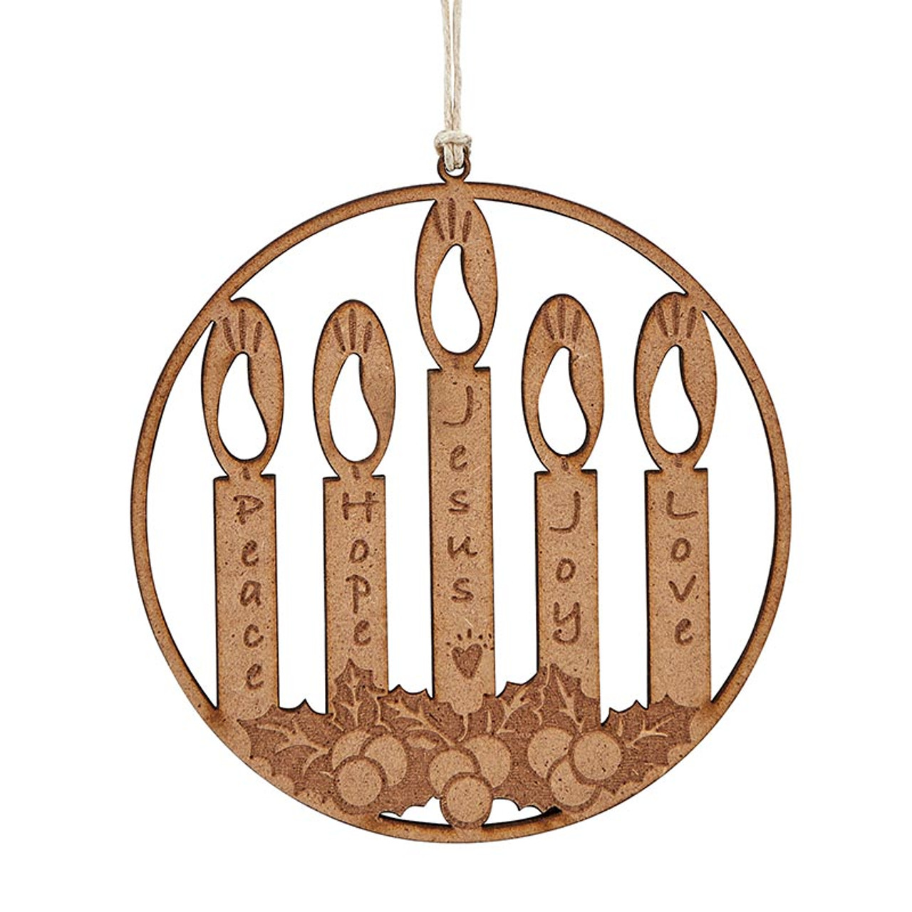 Advent Candles Laser Cut Wood Ornament Potters House Limited