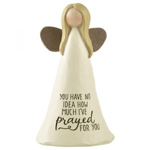 Feather & Grace Wood Wing Angel Prayed