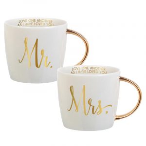 Gold Handle Mugs - Mr & Mrs