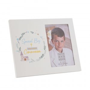 Faith & Hope Wreath Frame 4" x 6" - First Communion Boy