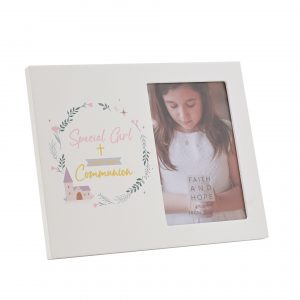Faith & Hope Wreath Frame 4" x 6" - First Communion Girl
