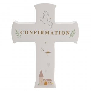 Faith & Hope Mantel Cross Plaque - Confirmation
