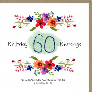 Birthday Blessings 60th - Greetings Card