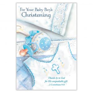 Boy Christening Greetings Card