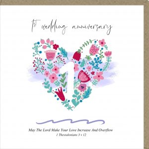 1st Wedding Anniversary Greetings Card