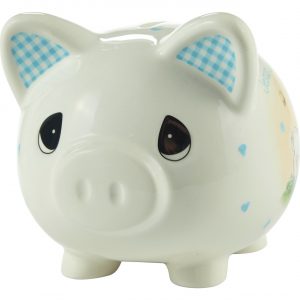 Jesus Loves Me Piggy Bank Blue