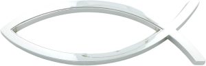 Silver Ichthus Car Emblem