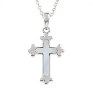 TJ White trefoil cross necklace
