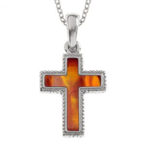 TJ Amber cross necklace