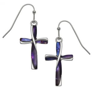 TJ Purple Cross Earrings