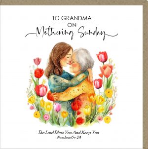 To Grandma On Mothering Sunday Greetings Card