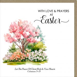 With Love & Prayers at Easter Greetings Card