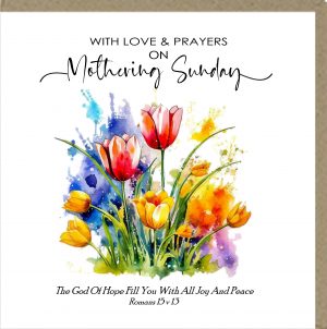 With Love & Prayers On Mothering Sunday Greetings Card