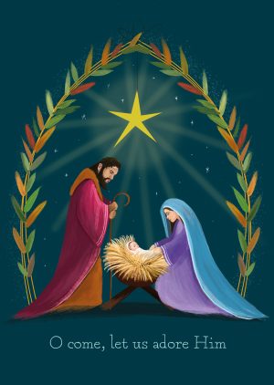 TLM - Adoring family Christmas Cards (Pack of 10)