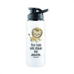 White Sports Bottle - Kids Theme - The Lord will guide me always. Isaiah 58:11