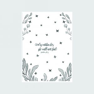 Tea Towel - God is within her she will not fail. Psalm 46:5