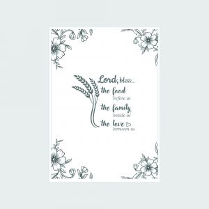 Tea Towel - Lord bless the food before us, the family beside us and the love between us.