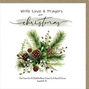 With Love & Prayers at Christmas Greeting Cards