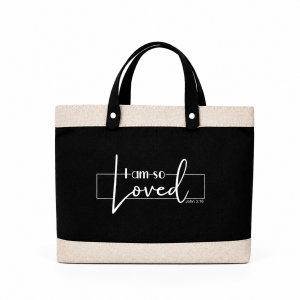 Jute Bag with leather handle - I am so loved