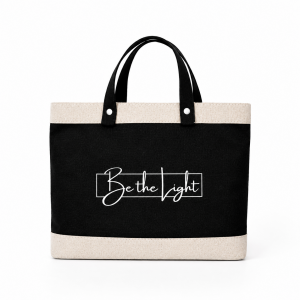 Jute Bag with leather handle - Be the light