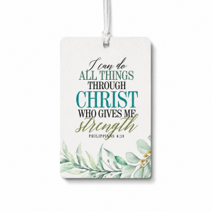 Car Rear View Mirror Hanger - I can do all things through Christ who gives me strength