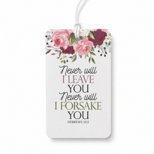 Car Rear View Mirror Hanger - Never will I leave you, never will I forsake you