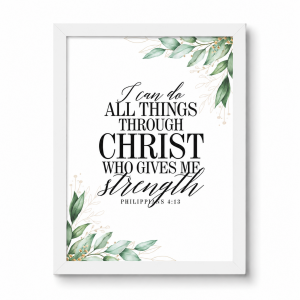 11" x 8" Rectangular Scripture Plaque - I can do all things through Christ