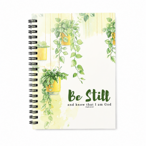 Colour Notepad - Spiral Bound - Hard Cover - 196 pages - Be still and know that I am God. Psalms 46:10